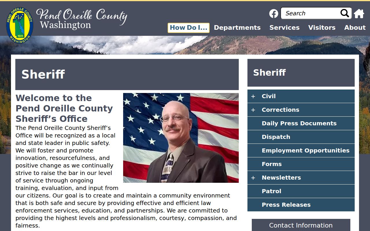 Pend Oreille County Sheriff criminal records office
