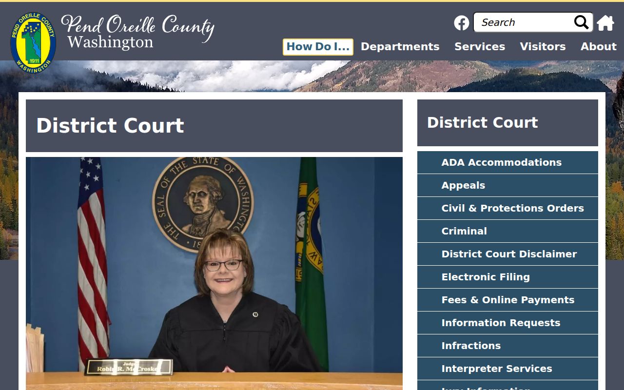 Pend Oreille County District Court jurisdiction and contact page