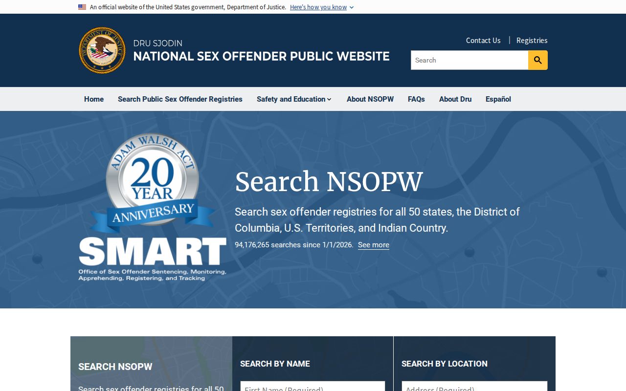 Pend Oreille County cross-state sex offender search through NSOPW